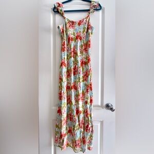 Roxy Daydreamer Floral Maxi Coastal Clean Girl Summer beach Sundress Size Medium